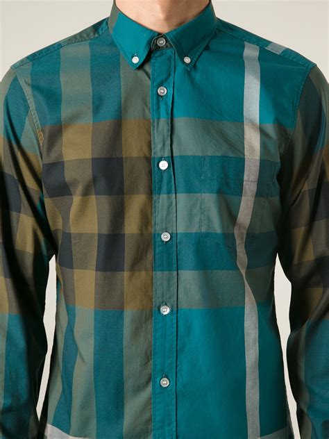 green burberry check shirt|burberry checkered shirt.